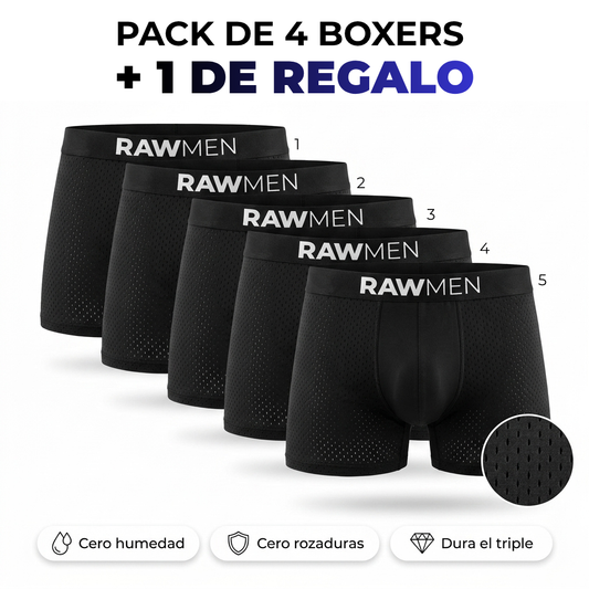 Bóxer premium de Bambú | Evita humedad y aumenta comodidad (Pack de 4 + 1 de regalo)